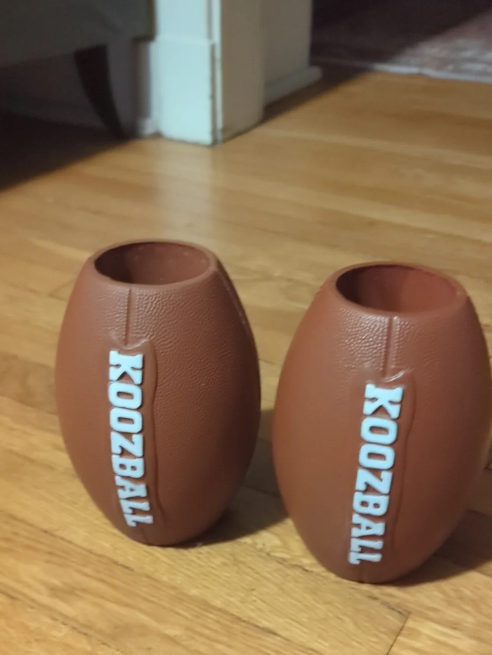 Pair Of Koozball Football Drink Koozies Tailgate In style